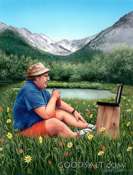 Watching TV in the Mountains