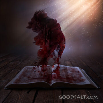 Woman and Blood From Open Book