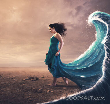 Woman and Wave