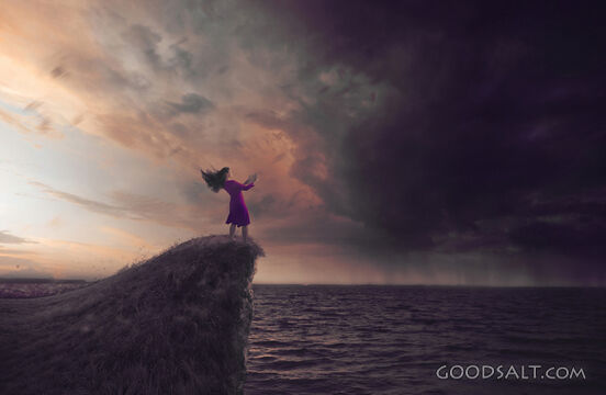 Woman in a Storm