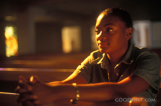 Young Black Woman in Church