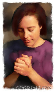 Young Woman Prays