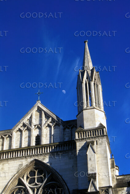 Church Steeple Beneath the Moon