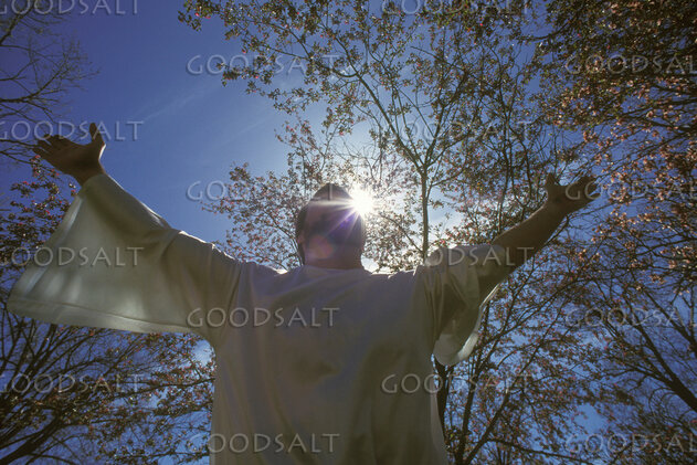 Christ with Outstretched Arms in the Sunlight