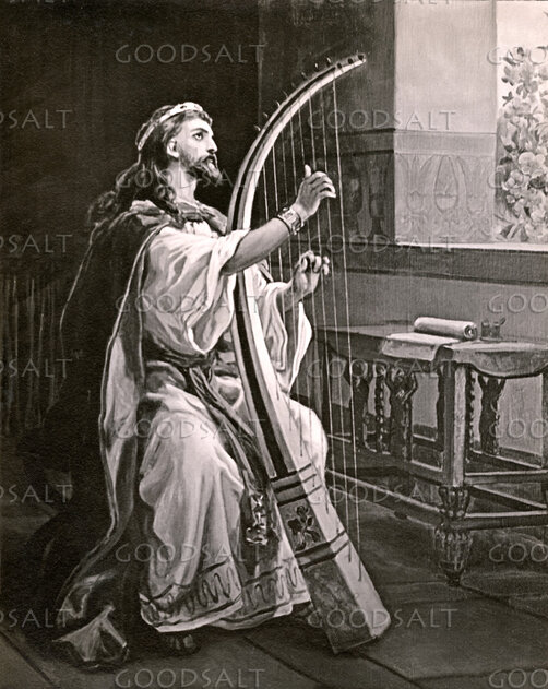 David Playing the Harp