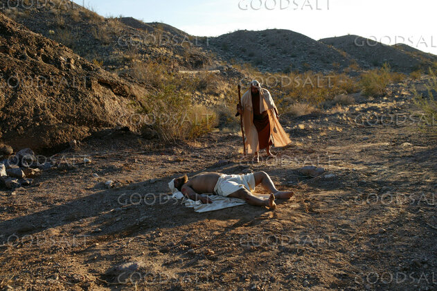 The Good Samaritan Finds the Wounded Man