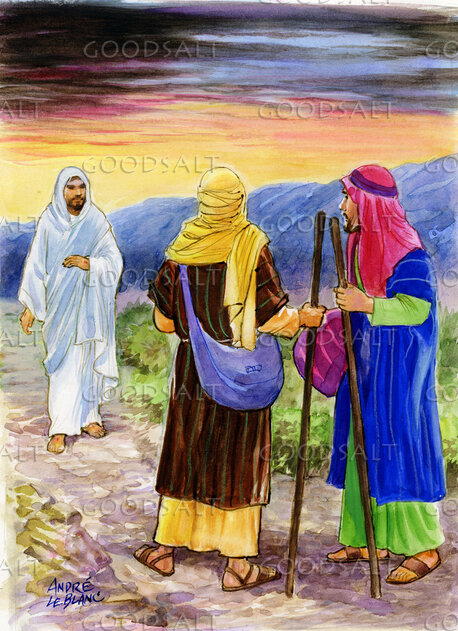 Emmaus Road, 2: Jesus Greets the Men