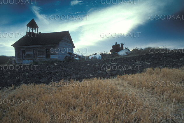 Abandoned Country Church at Harvest