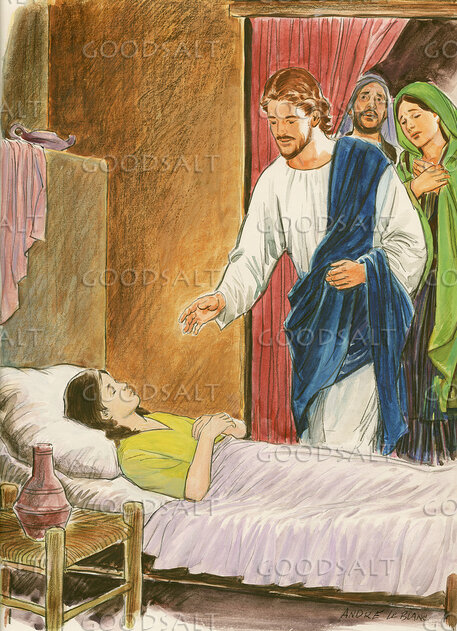 Jairus' Daughter in Bed