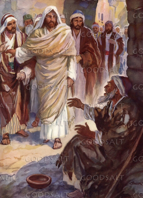 Jesus and the Blind Beggar beside the Road