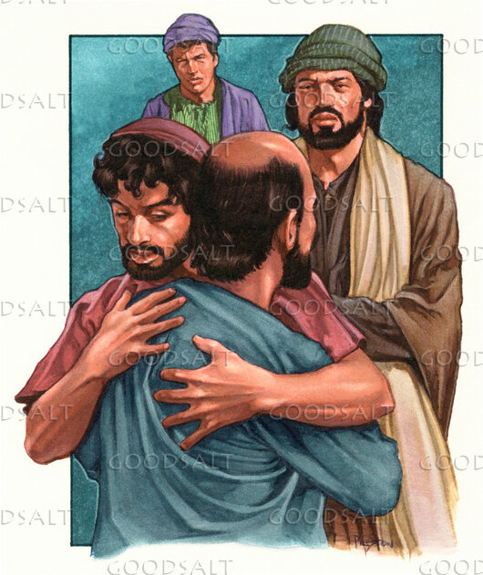 Joseph Embraces His Brother