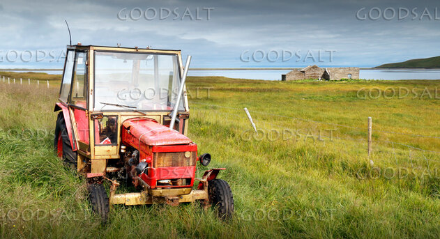 Tractor in the Coastal Meadow