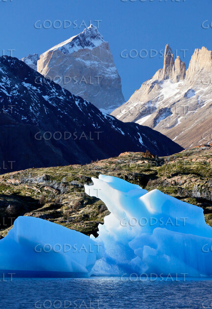 Glacier Before the Mountain Peaks