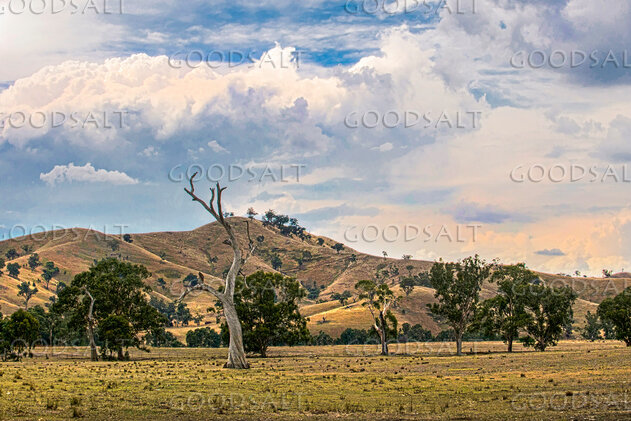 Hills Beneath Gathering Clouds