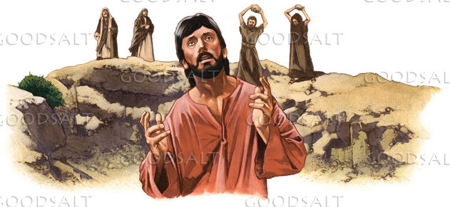Stephen Prays as Stones Are Raised
