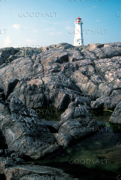 Lighthouse Above the Rocky Shore