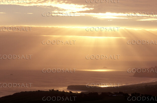 Sunbeams Over the Coastal Waters