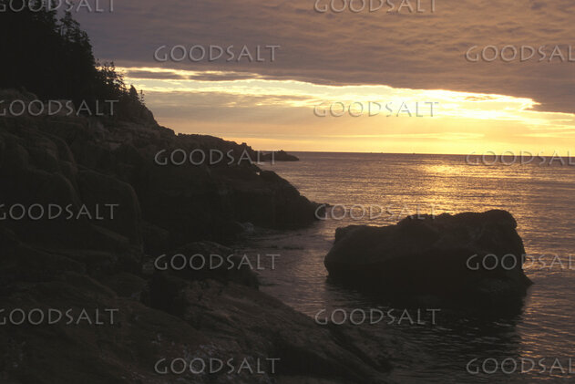 Sunset Over the Rocky Sea