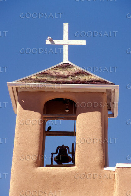 Adobe Mission Bell Tower with Cross