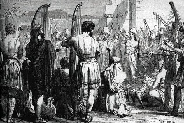 David Plays the Harp in Saul’s Court