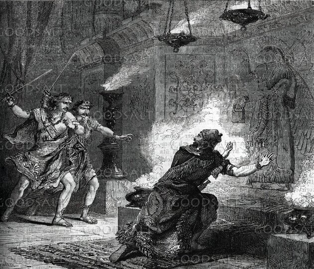 Jehu’s Guards Destroy the Temple of Baal