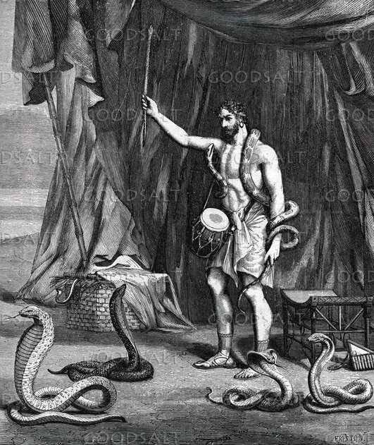 Egyptian Magician Among Serpents