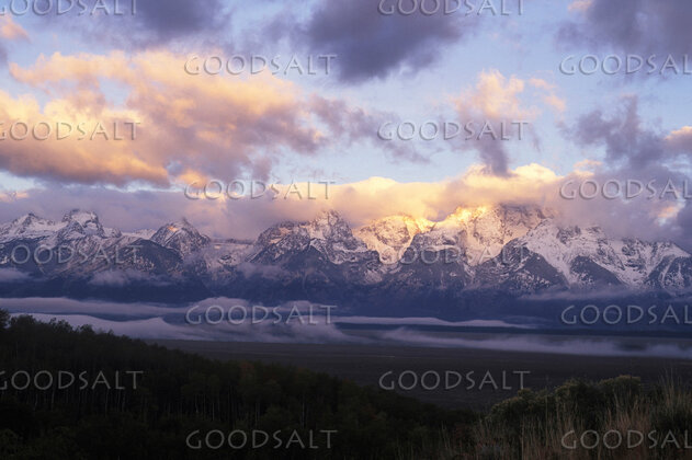 Sunrise Over Snow-Crowned Mountains