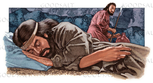 David Spares Saul in the Camp