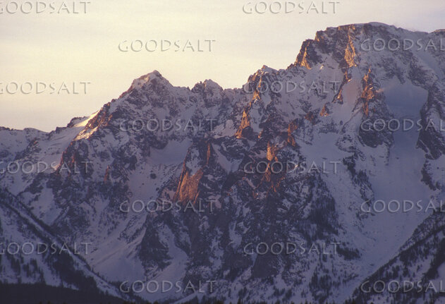 Snow-Crowned Peaks at First Light