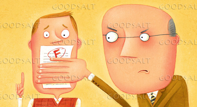 Teacher and Student With F on Test