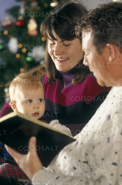 Family Bible Reading at Christmas
