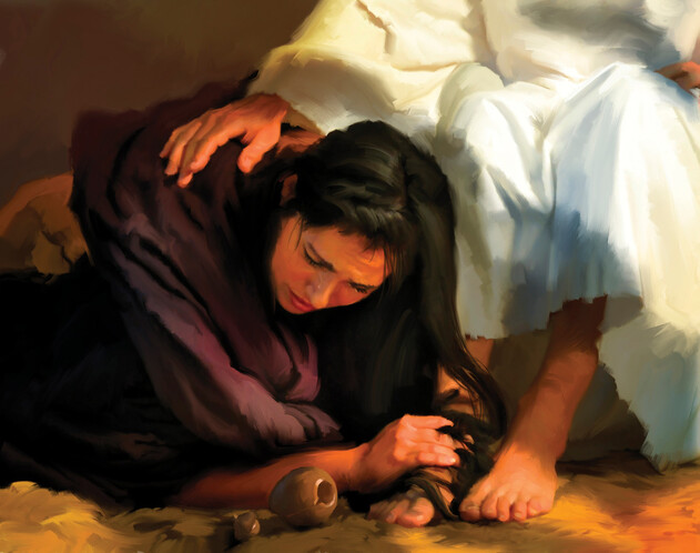Mary Washes Jesus Feet With Her Hair