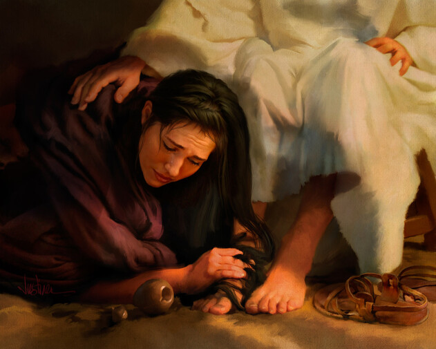 Mary Washing Jesus' Feet With Her Tears