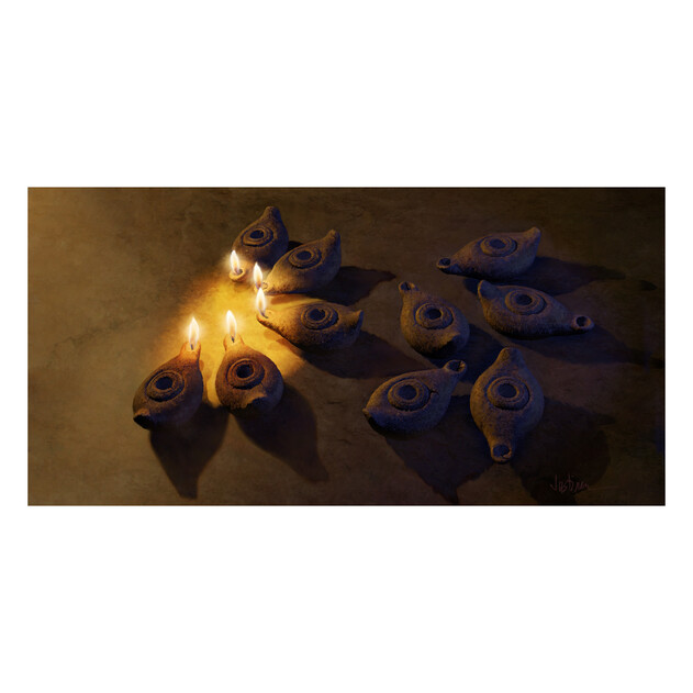 Lamps of the Ten Virgins - 24" x 12" - Gallery Wrap - Product view