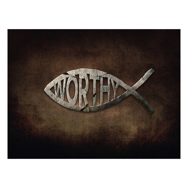 Worthy Fish Symbol - 24" x 18" - Gallery Wrap - Product view