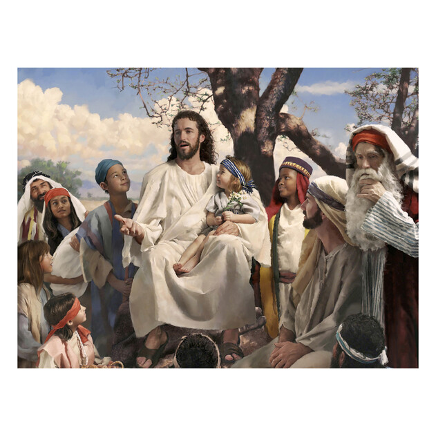 Jesus Preaches to a Crowd - 24" x 18" - Gallery Wrap - Product view