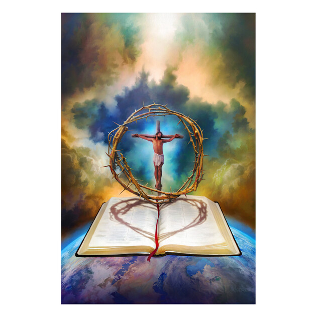 Crucifixion and Bible - 20" x 30" - Gallery Wrap - Product view