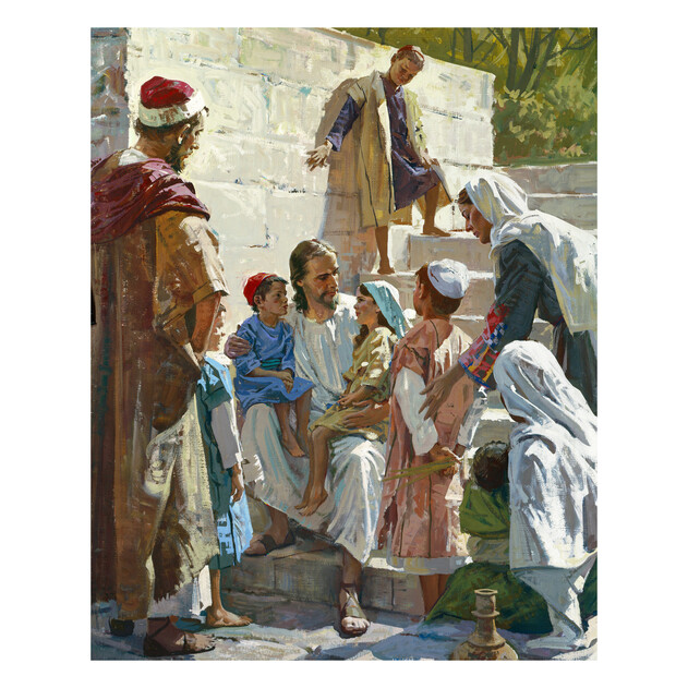 Jesus With Children - 16" x 20" - Gallery Wrap - Product view
