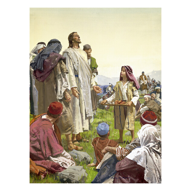 Loaves and Fishes Are Blessed - 18" x 24" - Gallery Wrap - Product view