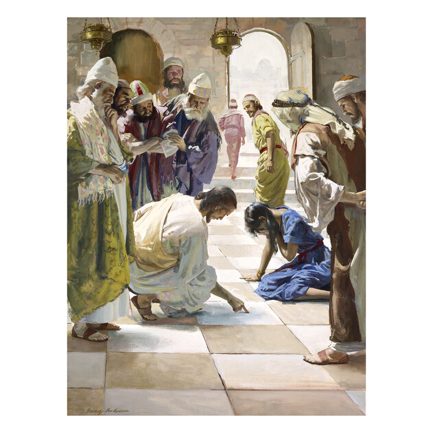 Jesus and the Adultress - 18" x 24" - Gallery Wrap - Product view