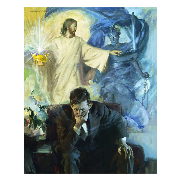 Jesus Fights the Devil - 16" x 20" - Gallery Wrap - Product view