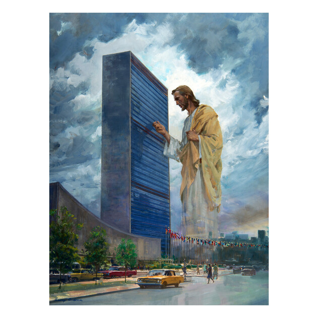 Christ Knocking at United Nations - 18" x 24" - Gallery Wrap - Product view