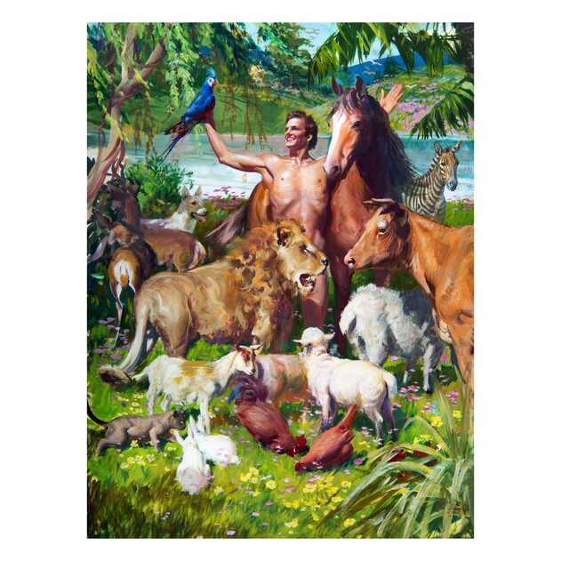 Adam Naming the Animals - 18" x 24" - Gallery Wrap - Product view