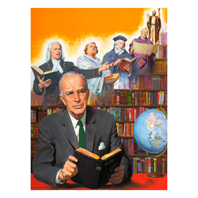 Man With Bible Reformers - 18" x 24" - Gallery Wrap - Product view