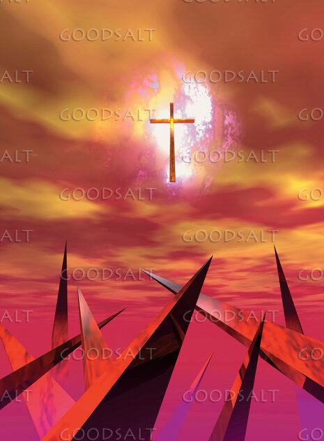 A Cross Shines at Sunset