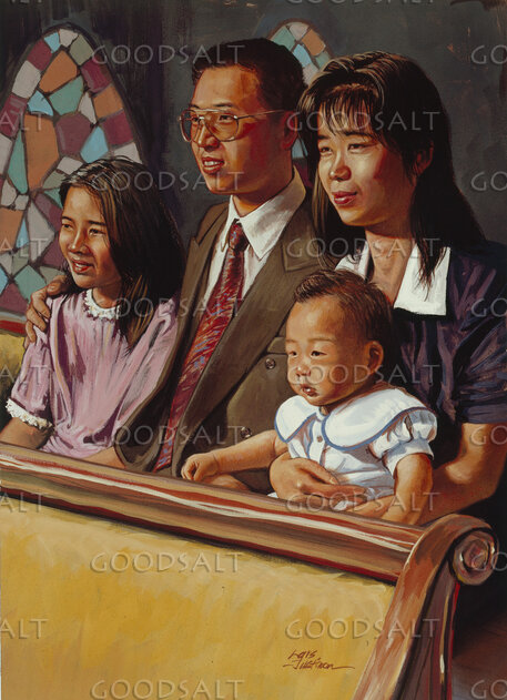 Asian Family at Church