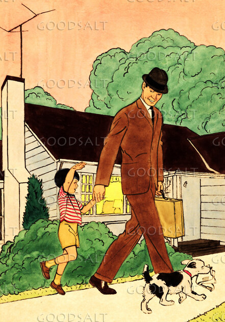 Child Greeting Father Returning From Work