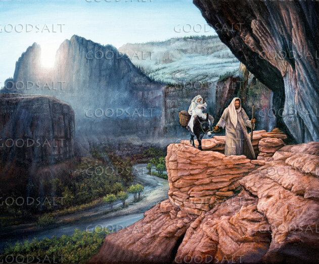 Flight Into Egypt III, Mary and Joseph on Their Journey
