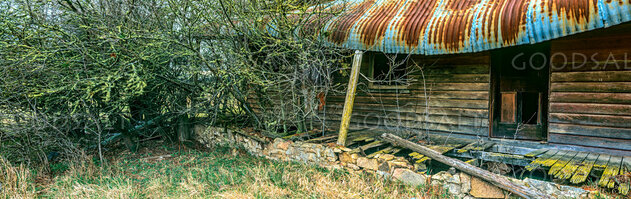 Heritage remains of derelict country hotel.