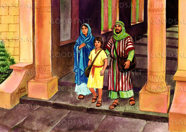 Jesus Leaving Temple